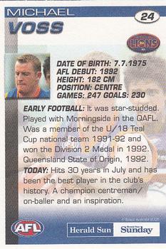 2005 Select Herald Sun AFL #24 Michael Voss Back